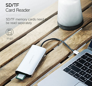 Hub USB C Multi HDMI 4K, Enthernet, USB 3.0, PD, TF, SD Ugreen CM179 40873 - Hàng Chính Hãng