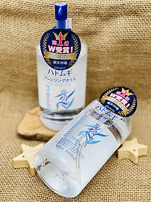 Dầu tẩy trang cao cấp Hatomugi 500ml (dạng vòi xịt) tặng túi thun cột tóc