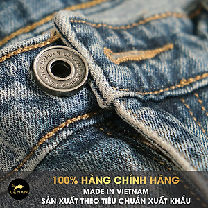 Quần Jean nam Leman xanh rách JD07 - Slim Form