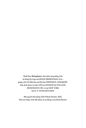 Sách - Siêu Hình Học (Metaphysics) – Aristotle