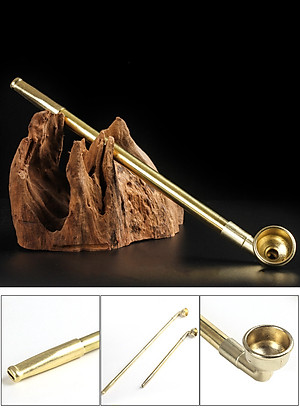 Tẩu thuốc dài hợp kim đồng Trung Hoa, kéo dài ra được đến 40 cm ( không kèm theo dây và túi vải)