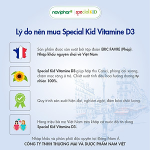 TPBVSK Special Kid Vitamine D3 - Xương răng chắc khỏe, cơ thể cứng cáp (20ml) [Siro – Nhập khẩu Pháp]