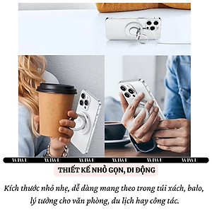 Dock Đế sạc nhanh không dây sạc pin đa năng 3in1 15W từ tính Ring giá đỡ móc tay cho iPhone / điện thoại / watch / cho tai nghe cho airpods hiệu WIWU Wi-W027 chuẩn Qi fast charging iP 16 15 14 13 12 Pro Max - hàng nhập khẩu