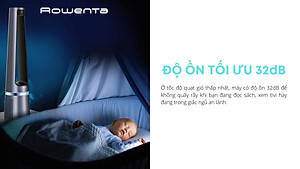 Quạt Không Cánh Kiêm Lọc Không Khí Rowenta Eclipse QU5030F0 Lọc Sạch 99,95% Bụi Mịn Cảm Biến Nhiệt Độ Auto Ồn Cực Thấp Công Suất 33 W - Hàng Nhập Đức