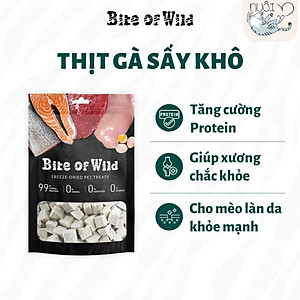 Thức ăn cho mèo Bite Of Wild Cỏ Mèo, Gan Gà, Trứng Gà, Thịt Tươi Sấy Khô Không Chất Bảo Quản