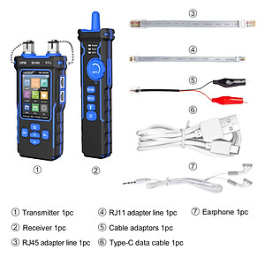 Noyafa NF-8508 Máy Test Mạng Đa Năng 9 Trong 1. NF-8508 9 in 1 Multifunctional Network Cable Tester Optical Wire Tracer Optical Fiber Power Meter NCV Function Li-ion Battery USB Charge LED Light - Hàng Chính Hãng