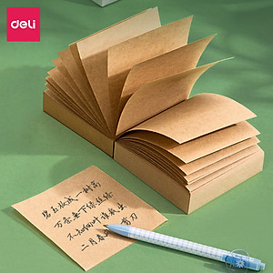 Giấy nhắn văn phòng 400 tờ/tệp Deli - Màu nâu - Giấy note, giấy nhớ học sinh - 21515