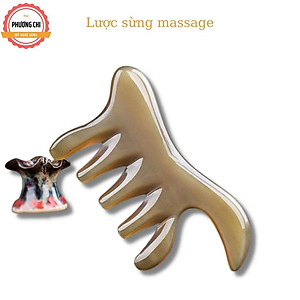 Lược sừng trâu răng thưa đa năng dùng massage đầu, ấn huyệt, gỡ rối tóc