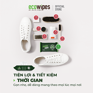 Khăn giấy ướt lau giày siêu sạch Sneaker Wipes hương quế tạo bọt tự tan làm sạch nhanh chóng mang đi tiện lợi