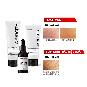 Bộ sản phẩm Men Stay Simplicity chăm sóc da dầu mụn cho nam Acne Relief Skincare Trio: Sữa rửa mặt 100g x Serum 30ml x Kem dưỡng ẩm 80g