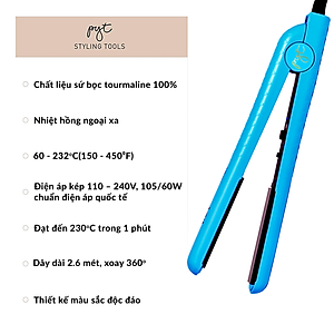 Máy Duỗi Tóc Nhiệt Hồng Ngoại Xa PYT Ceramic Styling Tool (Duỗi Và Uốn 2in1) - Chất Liệu Sứ Bọc Tourmaline - Màu Xanh Ngọc