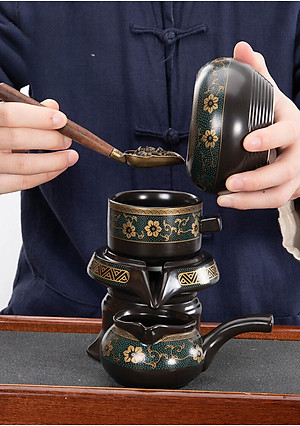 Bộ Ấm Chén Pha Trà Cối Xay Gốm Sứ Gosu Chất Liệu Gốm Sứ