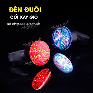Đèn hậu cảnh báo xe đạp gắn sau CỐI XAY GIÓ AQ-113 dung lượng 500mAh 8 chế độ cảnh báo, sạc USB, chống nước IPX4 - Mai Lee