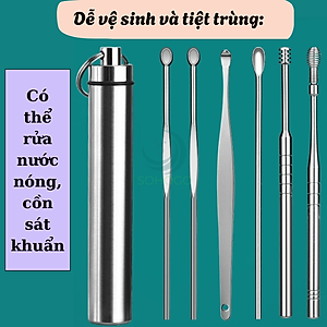 Bộ dụng cụ lấy ráy tai inox cao cấp- Bộ ngoáy tai y tế inox 304- Dụng cụ lấy ráy tai chuyên nghiệp- Bộ vệ sinh tai không đau, an toàn- Bộ dụng cụ ngoáy tai chống gãi rát- Que lấy ráy tai đa năng bằng thép không gỉ