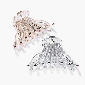 Kẹp càng cua size to 8 răng trong suốt kiểu Hàn Quốc KAH147 - Xanh lá