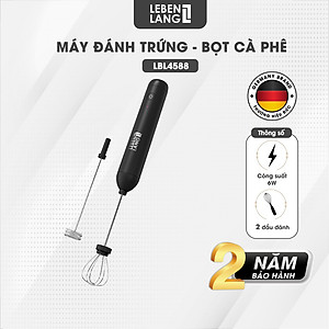 Máy đánh trứng, máy đánh bọt cafe cầm tay mini Lebenlang LBL4588, 2 tốc độ, sạc pin usb tiện dụng - hàng chính hãng