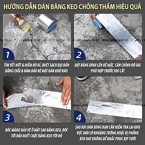 Băng Keo Chống Thấm Nước Butyl Dán Mái Tôn Chống Dột Vá Đường Ống Tường Sửa Chữa Nhà Cửa Siêu Dính