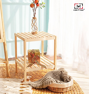 KỆ GỖ 2 TẦNG MÀU GỖ TỰ NHIÊN - 2F NATURAL SHELF