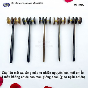 Cây lăn 4 bánh mát xa bằng sừng - lăn mặt giúp làm mịn da & lưu thông khí huyết- MH895