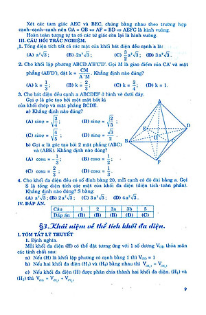 Sách Giải Bài Tập Hình Học Lớp 12 (Chương Trình Chuẩn)