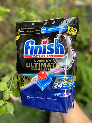 Viên Rửa Chén Bát Finish Quantum Ultimate Túi 60 Viên - Nhập khẩu từ Đức