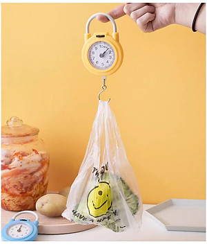 Cân cầm tay mini 10kg có móc treo tiện dụng cho việc đi chợ, du lịch, lò xo cơ học đồng hồ kim siêu chuẩn