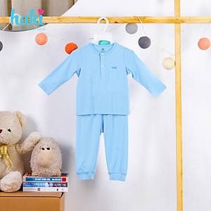 Bộ quần áo dài tay cổ trụ cho bé Haki BB011