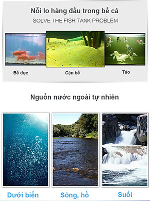 Máy Lọc Bể Cá RS 188: Sạch cặn, thổi luòng, tạo oxy cho hồ 40-70cm, 800L/H