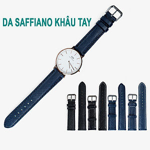 Dây đồng hồ nam da Saffiano Bụi Leather D112 - Da bò thật khâu tay thủ công cao cấp - Bảo Hành 12 tháng