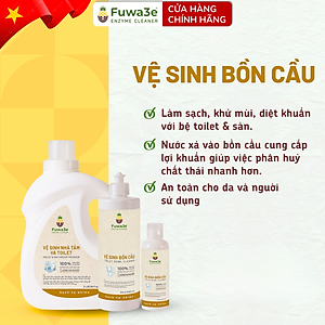 Nước tẩy bồn cầu, nhà tắm hữu cơ enzyme sinh học từỏ dứa Fuwa3e 500ml / 100ml