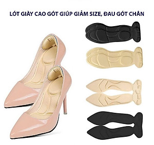 Cặp lót giày cao gót mũi nhọn giảm size cho giày bị rộng, thoáng khí và êm chân MÀU ĐEN