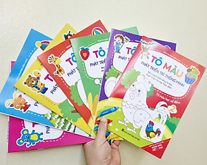 Tô màu phát triển trí thông minh - Tô màu song ngữ Anh - Việt (Túi 8 cuốn, dành cho trẻ 2 - 6 tuổi)