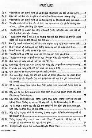 Sách 100 Dàn Bài Chi Tiết Làm Văn Lớp 10