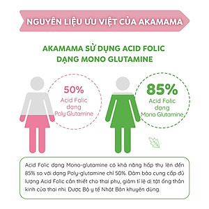 Sắt, Acid Folic, Vitamin Tổng Hợp, Khoáng Chất Cho Mẹ Bầu, Hỗ Trợ Tiêu Hoá, Hạn Chế Rạn Da, Viên Nhỏ, Không Mùi, Vị, Dễ Uống, Akamama Nhật Bản Túi 120 Viên