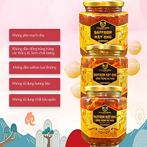 Mật Ong Saffron Đông Trùng Hạ Thảo Táo đỏ Kỷ tử 380ml/lọ Golden Herb