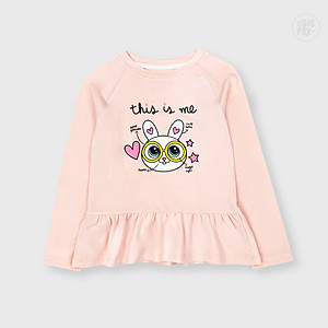 Bộ bé gái BIGFOX - MISS MEOW thu đông  size đại, bộ dài tay cho bé phong cách Hàn Quốc in thỏ đeo kính THIS IS ME 11 - 38 kg