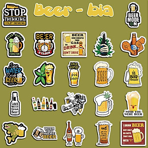 Sticker đồ uống beer  Cắt Sẵn Hình Dán Trang Trí Mũ Bảo Hiểm Laptop Điện Thoại Ván Trượt Sổ tay Notebook