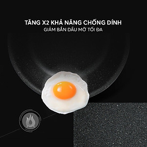 Chảo inox nguyên khối, chống dính vân đá 3D elmich Trimax EL2416OL