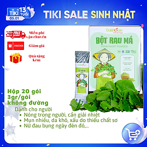 Bột Rau Má hữu cơ nguyên chất sấy lạnh Dalahouse - Hộp 20 gói nhỏ 3gr định lượng sẵn cho 1 lần sử dụng - Giải độc, mát gan, thanh nhiệt cơ thể, giảm mụn, đẹp da. Kháng khuẩn, giảm viêm, hỗ trợ tiêu hóa