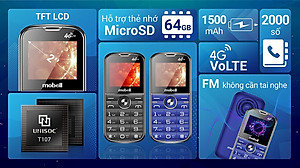 Điện thoại Mobell F209 4G ,Loa to, Phím lớn - Hàng chính hãng