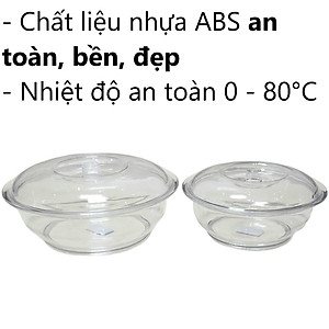 Âu phíp tròn trong suốt có nắp đậy - Tô cơm, bát đựng canh, đựng thực phẩm sản xuất theo tiêu chuẩn khắt khe của Nhật Bản , EU đám bảo an toàn cho sức khỏe người dùng- Hàng Việt Nam