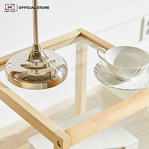 KỆ GỖ TRANG TRÍ MẶT KÍNH - GLASS SHELF NATURAL