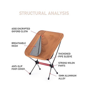 Ghế cắm trại naturehike campoutvn du lịch dã ngoại NH20JJ027 gấp gọn siêu nhẹ vải chống rách thoáng khí khung nhôm hợp kim A204