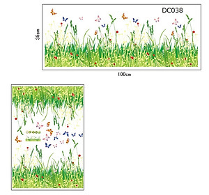 Decal dán chân tường Hoa liti AmyShop DCT002 - 2 bộ ( 35 x 200 cm)