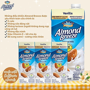 Sữa Hạt Hạnh Nhân ALMOND BREEZE vị Vanilla 180ml x 3 Hộp