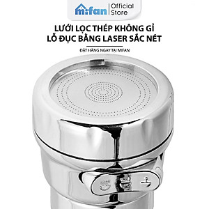 Đầu vòi rửa bát tăng áp lọc nước 3 chế độ phun Mifan - Lõi PP loại bỏ cặn bẩn, clo, màu và mùi, cổ xoay 360 bồn rửa chén