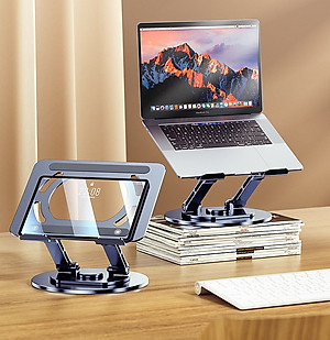 Giá Đỡ Máy Tính Xách Tay Hợp Kim Nhôm Đế Xoay 360 độ ( HÀNG CAO CẤP)