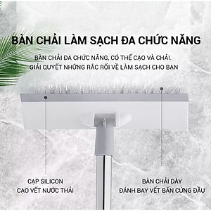 Chổi cọ sàn nhà tắm 2 mặt chà và đẩy nước, Chổi lau mặt kính thông minh - Chính hãng MINIIN 