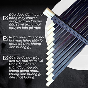 Bộ 10 đôi đũa gỗ trắc DandiHome cao cấp
