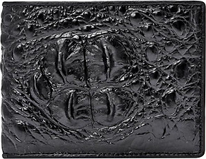 Ví Nam Da Cá Sấu Gù Đầu Huy Hoàng HT2213 (12.5 x 10 cm) - Đen